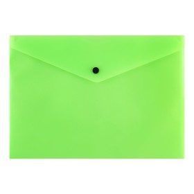 Папка-конверт на кнопке Calligrata, А4, 180мкм, неон салатовый