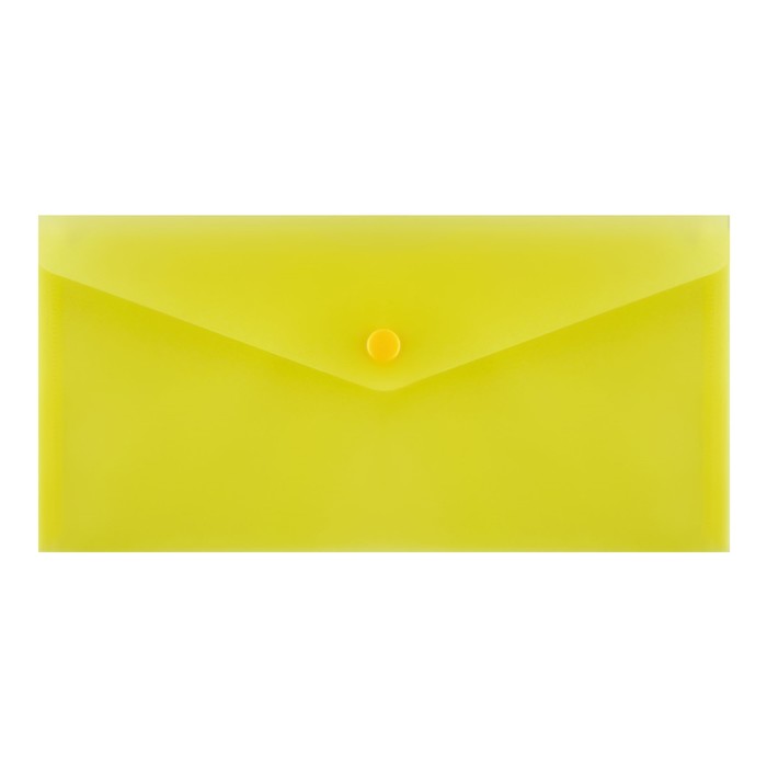 Папка-конверт на кнопке travel (С6+), 150 мкм, Calligrata Standard, прозрачная, желтая - Фото 1