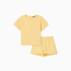 Комплект детский (футболка и шорты) MINAKU, цвет желтый, рост 92-98 - фото 110624322