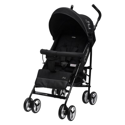 Коляска прогулочная детская Indigo PUNTO, складывается в трость, чёрная