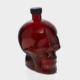 Бутылка стеклянная «Череп», 0,77 л, цвет красный