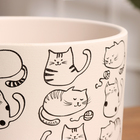 Горшок цветочный Коты белый бук №3, 2,9 л, d - 19 см - фото 24605102