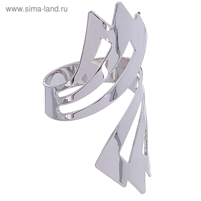 Кольцо "Острота стиля" цвет серебро, безразмерное - Фото 1