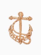 Брошь «Якорь» с бусинками, цвет белый в золоте - Фото 3
