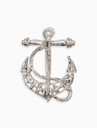Брошь «Якорь» с бусинками, цвет белый в серебре - Фото 3