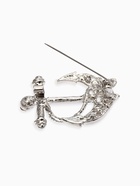 Брошь «Якорь» с бусинками, цвет белый в серебре - Фото 4