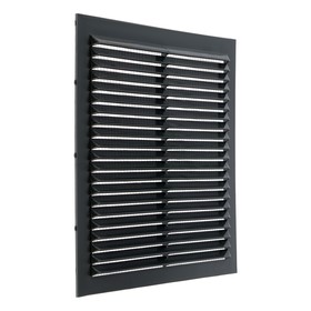 Решетка вентиляционная "ВИЕНТО" 1919В, 190х190 мм, с сеткой, неразъемная, графит