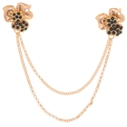 Брошь «Цветы на цепочке», цвет зелёный в золоте - Фото 1