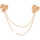 Брошь «Цветы на цепочке», цвет зелёный в золоте - Фото 2