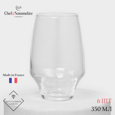 Набор стаканов Chef&Sommelier OPEN UP, 350 мл, набор 6 шт., хрустальное стекло, прозрачные
