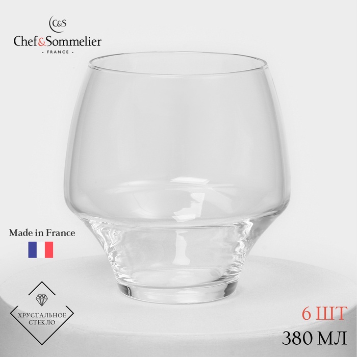 Набор стаканов для виски Chef&Sommelier OPEN UP, 380 мл, хрустальное стекло, 6 шт. - Фото 1