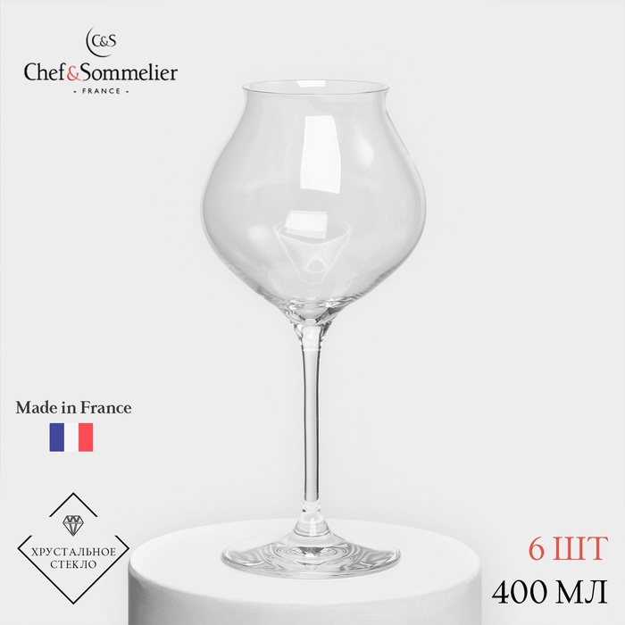 Набор бокалов для вина Chef&Sommelier MACARON, 400 мл, хрустальное стекло, 6 шт. - Фото 1