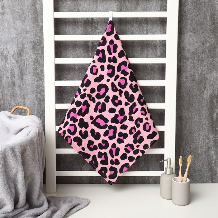 Полотенце вафельное для лица «Этель» Leopard, 45×90 см, хлопок 100% - Фото 1