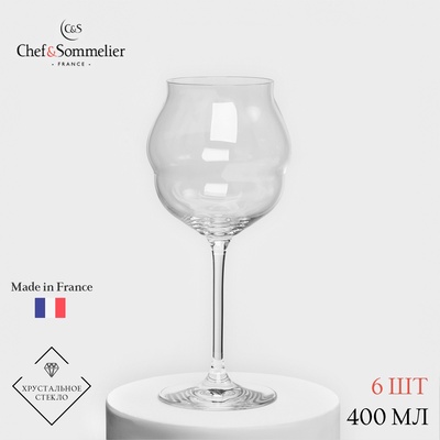 Бокалы для вина Chef&Sommelier MACARON, 400 мл, хрустальное стекло, 6 шт.