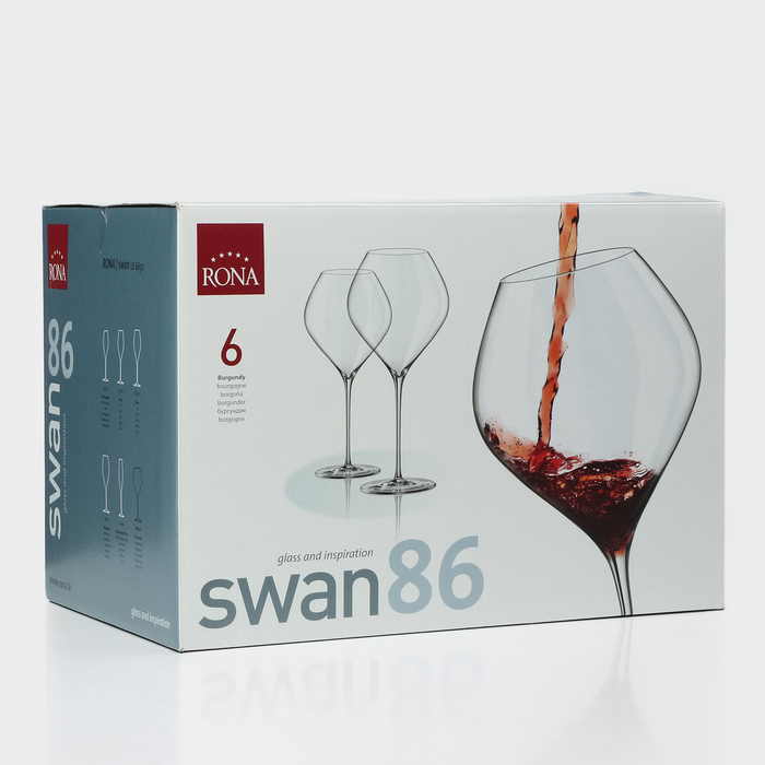 Набор бокалов для вина SWAN, 860 мл, хрустальное стекло, 6 шт