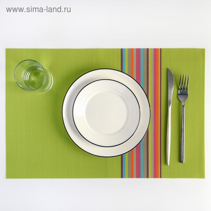 Салфетка сервировочная на стол «Спектр», 45×30 см, цвет зелёный - Фото 1