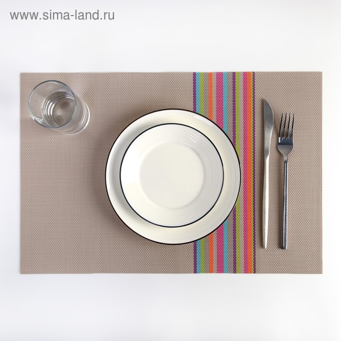 Салфетка сервировочная на стол «Спектр», 45×30 см, цвет серо-бежевый - Фото 1