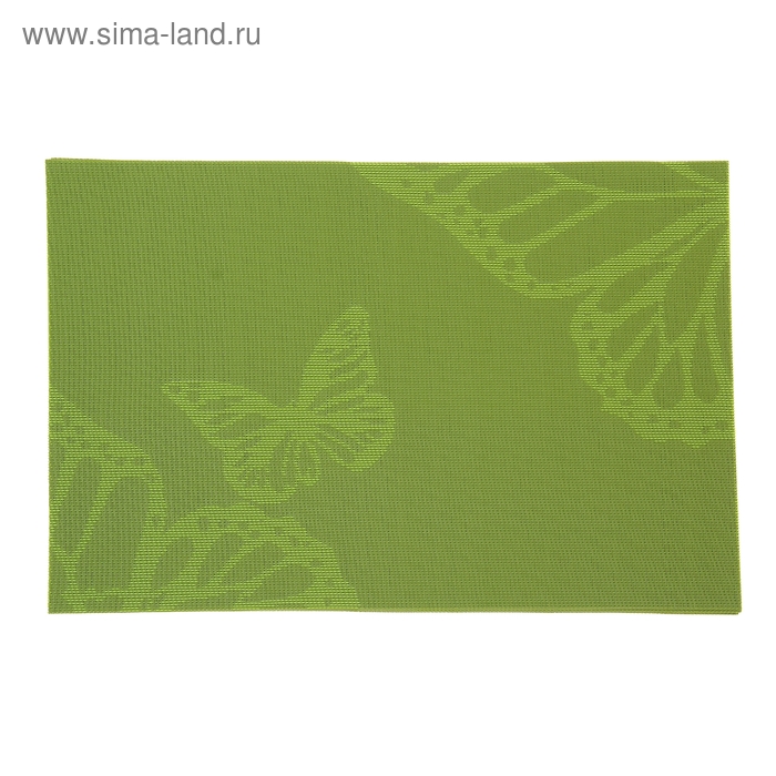 Салфетка сервировочная на стол «Бабочки», 45×30 см, цвет зелёный - Фото 1