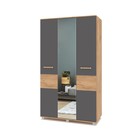 Шкаф Виора 3-х створчатый с зеркалом, 1200х520х2100 Золотой дуб/графит - Фото 1