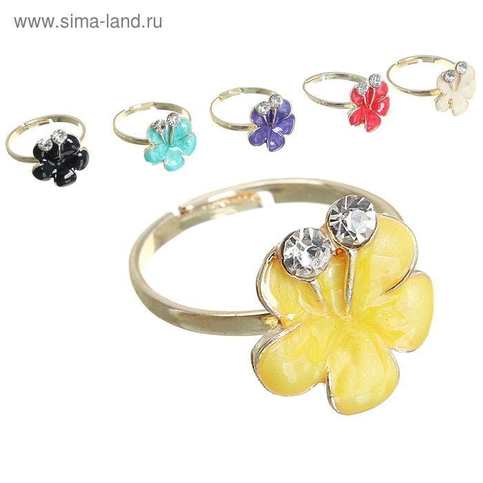 Кольцо «Цветочки», цвет МИКС, безразмерное - Фото 1
