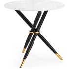 Стол стеклянный Rock 100х75 white / черный металл, черный 100x100x75 см - Фото 2