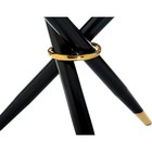 Стол стеклянный Rock 100х75 white / черный металл, черный 100x100x75 см - Фото 4