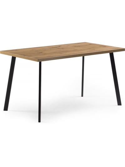 Стол деревянный Тринити Лофт металл, дуб вотан/черный 80x140x75 см