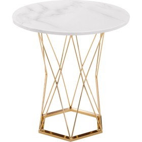 Стол деревянный Melan металл, белый/золотой 60x60x70 см