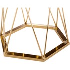 Стол деревянный Melan металл, белый/золотой 60x60x70 см - Фото 4