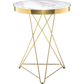 Стол деревянный Milena металл, белый/золотой 60x60x76 см