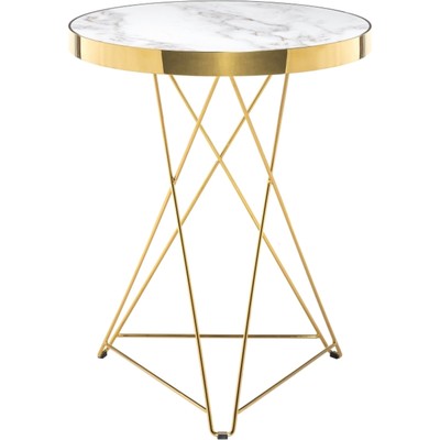 Стол деревянный Milena металл, белый/золотой 60x60x76 см