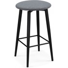 Стул барный Гангток крутящийся сильвер, металл/велюр, черный/серый 36x36x64 см - Фото 2