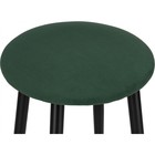 Стул барный Гангток крутящийся изумруд, металл/велюр, черный/зеленый 36x36x64 см 10509302