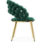 Стул на металлокаркасе Ball бежевый/gold, металл/велюр, золотой/зеленый 61x60x81 см - Фото 2