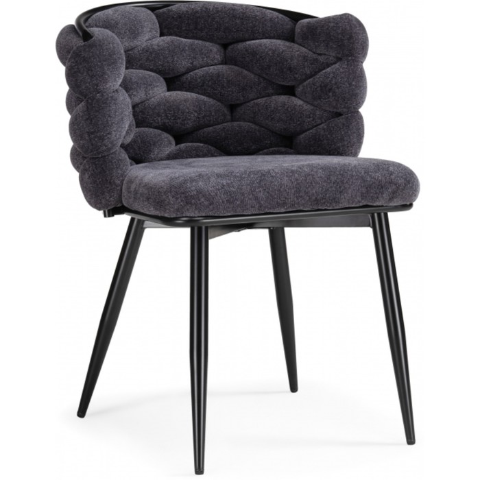 Стул на металлокаркасе Rendi металл/ткань, черный/серый 64x70x77 см - Фото 1