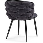 Стул на металлокаркасе Rendi металл/ткань, черный/серый 64x70x77 см - Фото 4