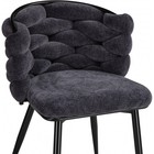 Стул на металлокаркасе Rendi металл/ткань, черный/серый 64x70x77 см - Фото 5