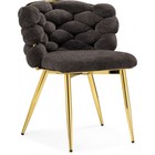 Стул на металлокаркасе Rendi металл/ткань, золотой/серый 64x70x77 см 10509314