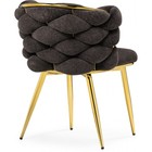 Стул на металлокаркасе Rendi металл/ткань, золотой/серый 64x70x77 см 10509314