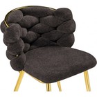 Стул на металлокаркасе Rendi металл/ткань, золотой/серый 64x70x77 см 10509314