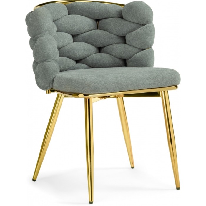 Стул на металлокаркасе Rendi металл/ткань, золотой/серый 64x70x77 см - Фото 1