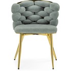 Стул на металлокаркасе Rendi металл/ткань, золотой/серый 64x70x77 см 10509315