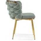 Стул на металлокаркасе Rendi металл/ткань, золотой/серый 64x70x77 см 10509315