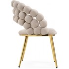 Стул на металлокаркасе Ball металл/велюр, золотой/бежевый 61x60x81 см - Фото 3