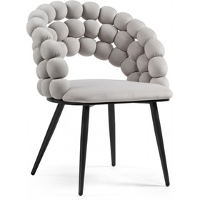 Стул на металлокаркасе Ball металл/велюр, черный/серый 61x60x81 см