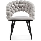 Стул на металлокаркасе Ball металл/велюр, черный/серый 61x60x81 см 10509318