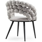 Стул на металлокаркасе Ball металл/велюр, черный/серый 61x60x81 см 10509318