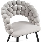 Стул на металлокаркасе Ball металл/велюр, черный/серый 61x60x81 см 10509318