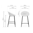 Стул барный Zeta металл/пластик, черный/белый 50x51x86 см 10509356