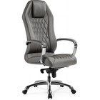Кресло для руководителя Damian металл/экокожа, хром/серый 65x67x125 см - фото 110624697